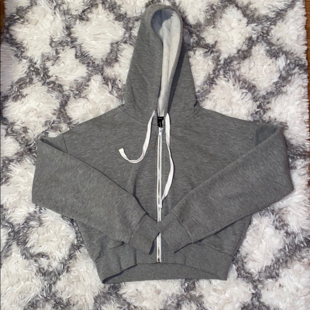Cropped Zip-up Hoodie
